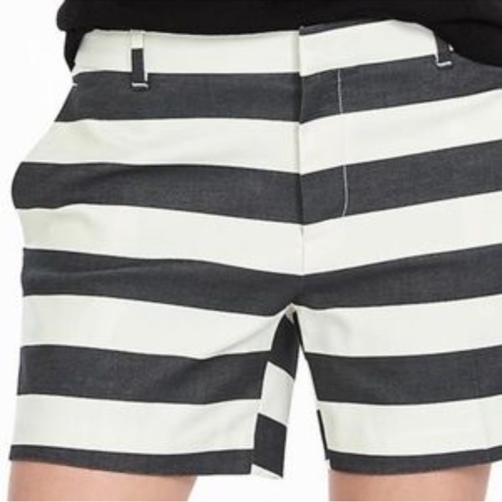 Banana Republic Black and White Striped Women Shorts